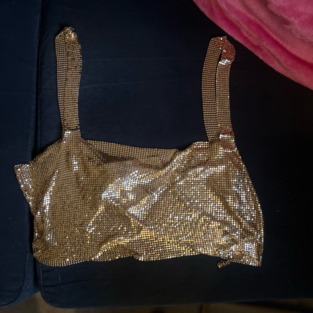 Forever21 gold chain metal top